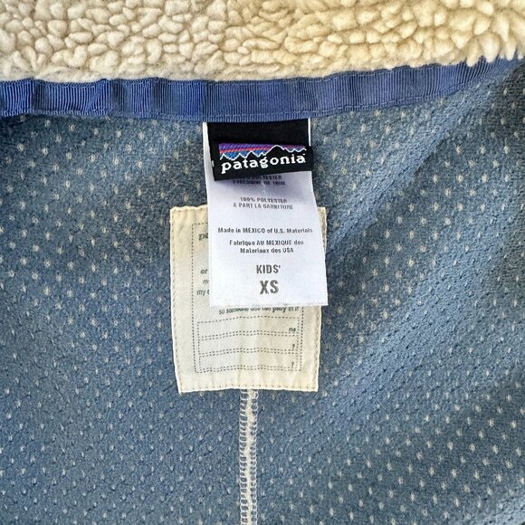 Patagonia Retro Fleece Sherpa Vest, XS, Cream/Blue, Unisex - Picture 7 of 7